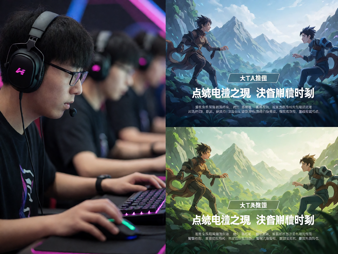 MOBA类电竞项目比赛现场，选手专注操作